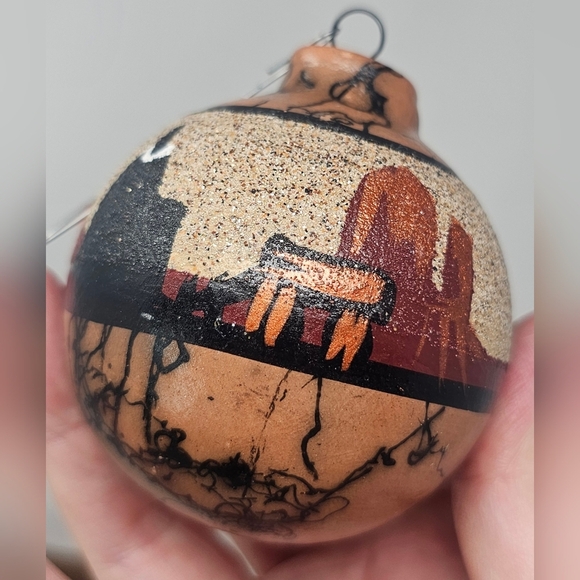 Indian Navajo Art Hand Made Clay Horse Hair Christmas Ornament By Elsie V Signed - Picture 3 of 11